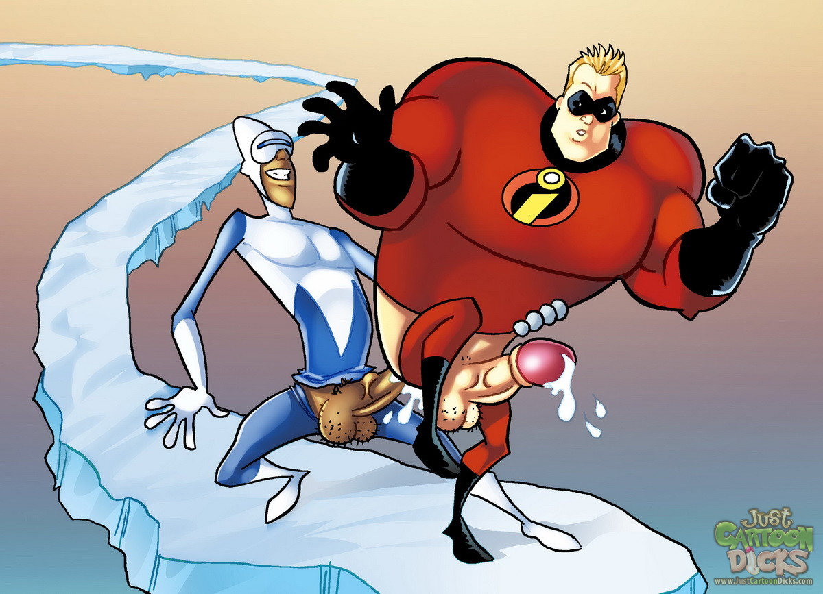 Interracial gay anal with Mr. Incredible and Frozone