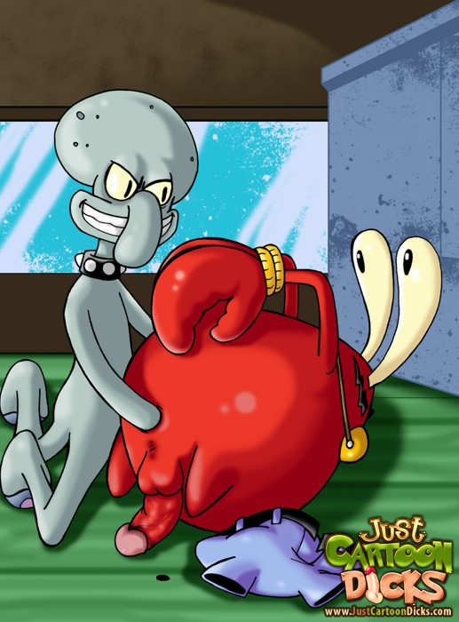 Mr. Krabs gets his ass tentacled by Squidward Tentacles