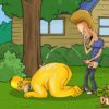Beavis has come on a gay cartoon trip to Springfield