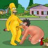 Homer Simpson giving gay blowjob