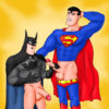 Batman takes Superman's huge cumshot