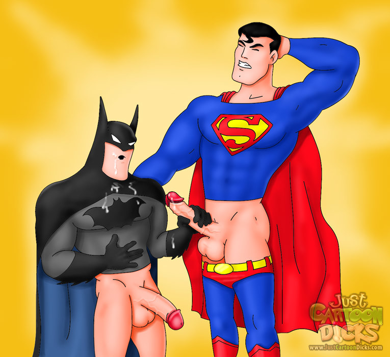 Batman takes Superman's huge cumshot
