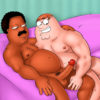 Cleveland Brown seduced by Peter Griffin