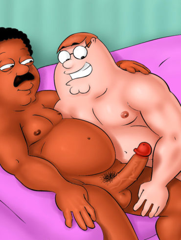 Cleveland Brown seduced by Peter Griffin