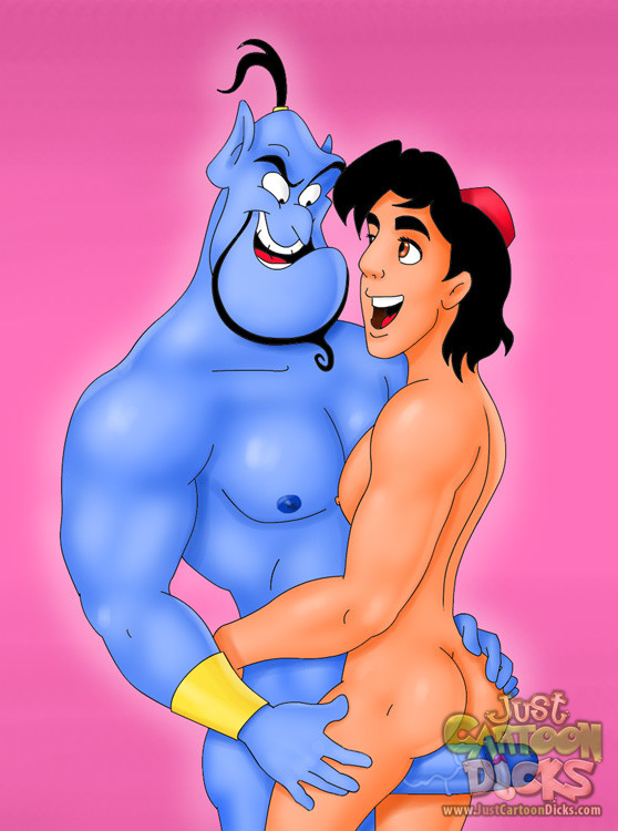 Aladdin gives a hot thighjob to Genie