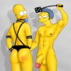 Homer gets his ass punished by Moe Szyslak